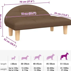 Maison Exclusive Niches, Paniers Et Transports | - Lit pour chien taupe 70x45x30 cm tissu