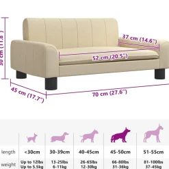 Maison Exclusive - Lit pour chien crème 70x45x30 cm tissu Best