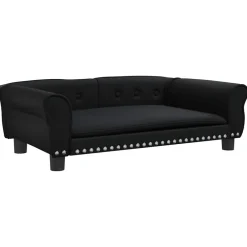 Maison Exclusive Niches, Paniers Et Transports | - Lit pour chien noir 95x55x30 cm similicuir
