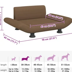 Maison Exclusive Niches, Paniers Et Transports | - Lit pour chien marron 70x45x30 cm tissu
