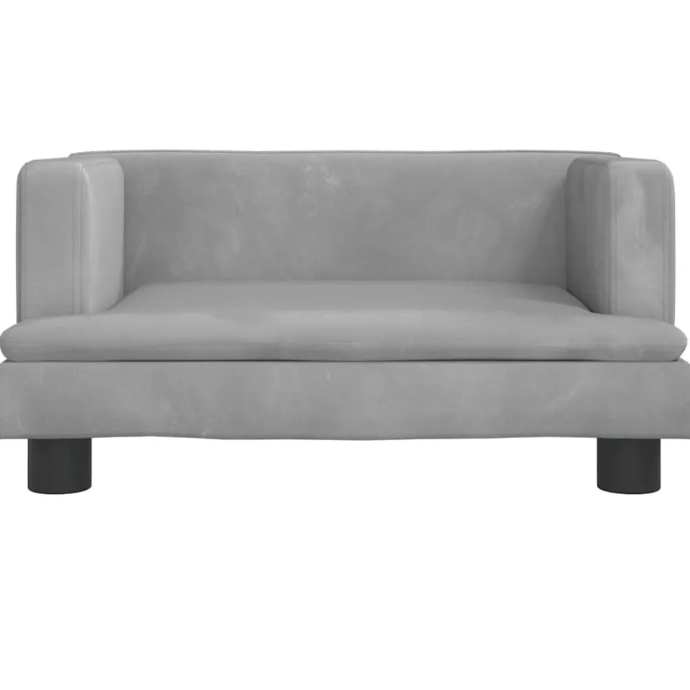 Maison Exclusive Niches, Paniers Et Transports | - Lit pour chien gris clair 60x40x30 cm velours