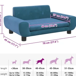 Maison Exclusive - Lit pour chien bleu 70x45x33 cm velours New