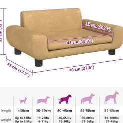 Maison Exclusive Niches, Paniers Et Transports | - Lit pour chien marron 90x53x30 cm similicuir