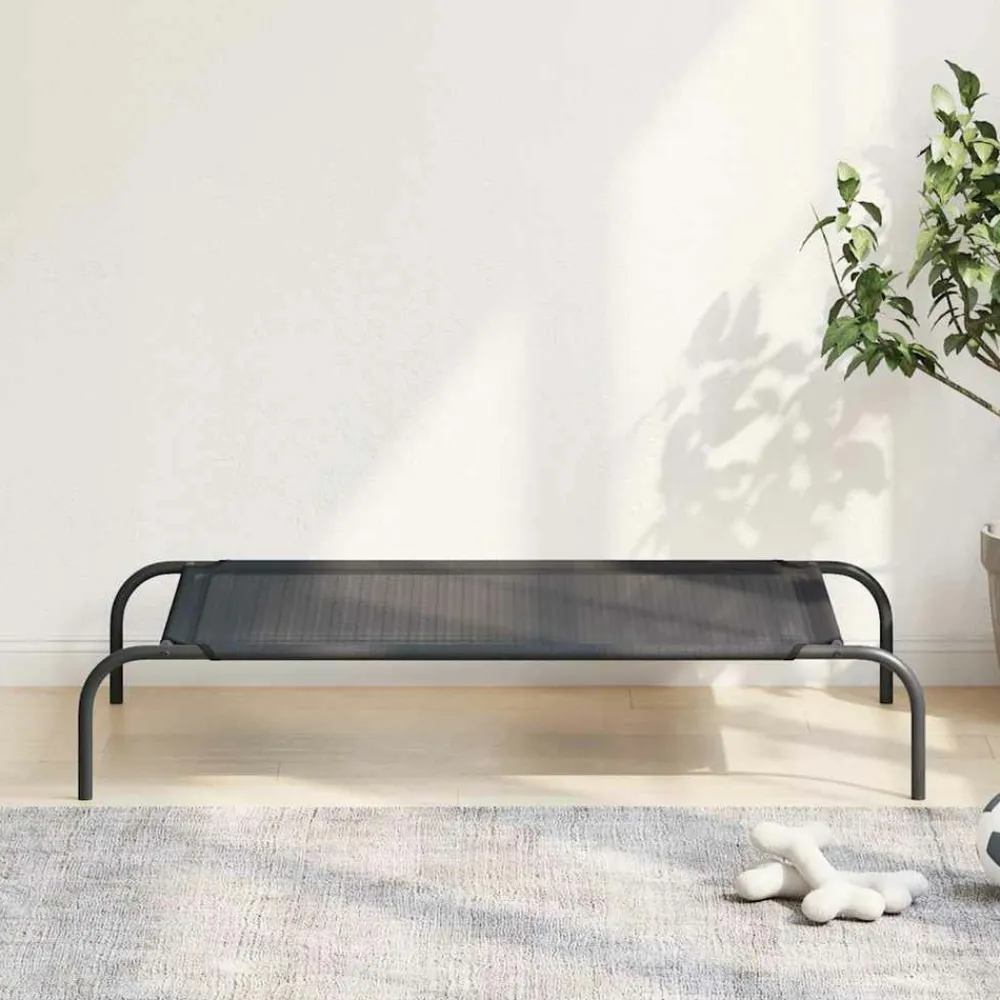 Maison Exclusive Niches, Paniers Et Transports | - Lit surélevé pour chien noir l textilène