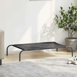 Maison Exclusive Niches, Paniers Et Transports | - Lit surélevé pour chien noir l textilène