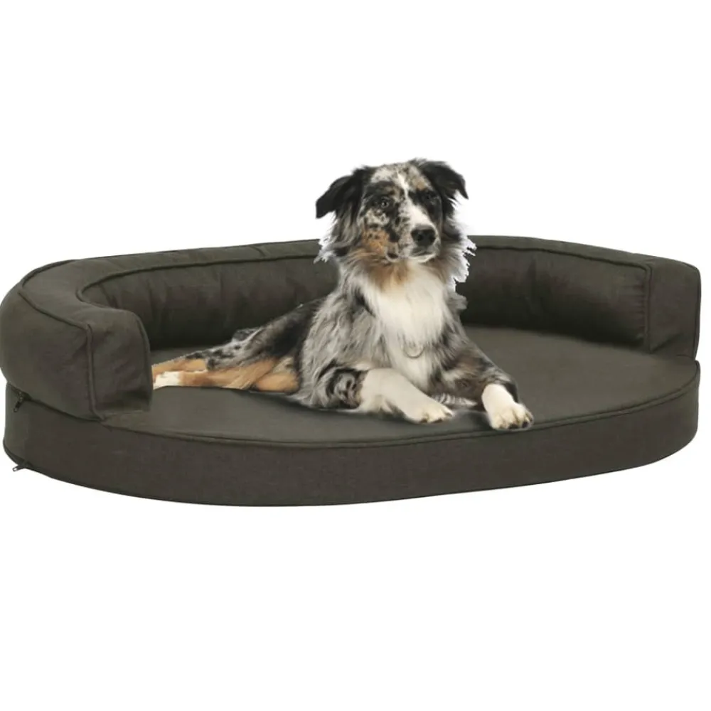 Maison Exclusive Niches, Paniers Et Transports | - Matelas de lit ergonomique pour chien 75x53 cm aspect de lin