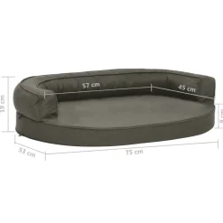 Maison Exclusive Niches, Paniers Et Transports | - Matelas de lit ergonomique pour chien 75x53 cm aspect de lin
