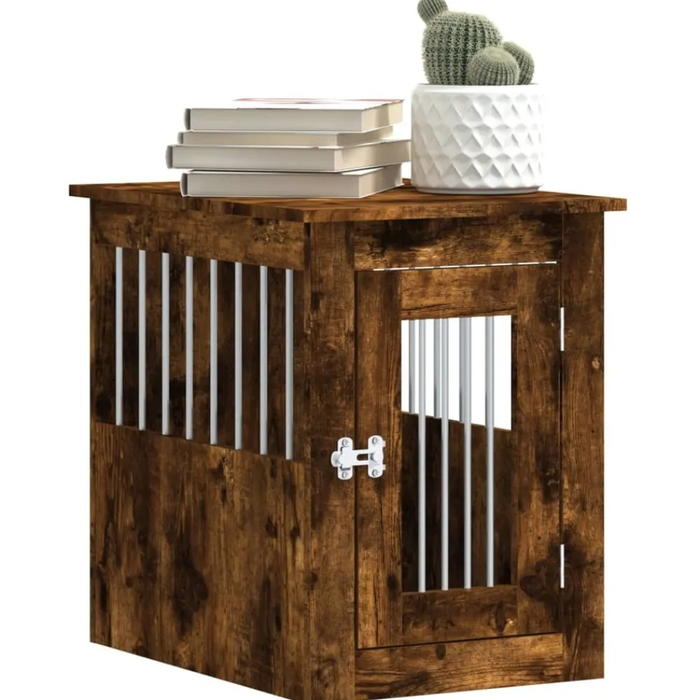 Maison Exclusive - Meuble de cage pour chiens chêne fumé 45x62x59 cm Best