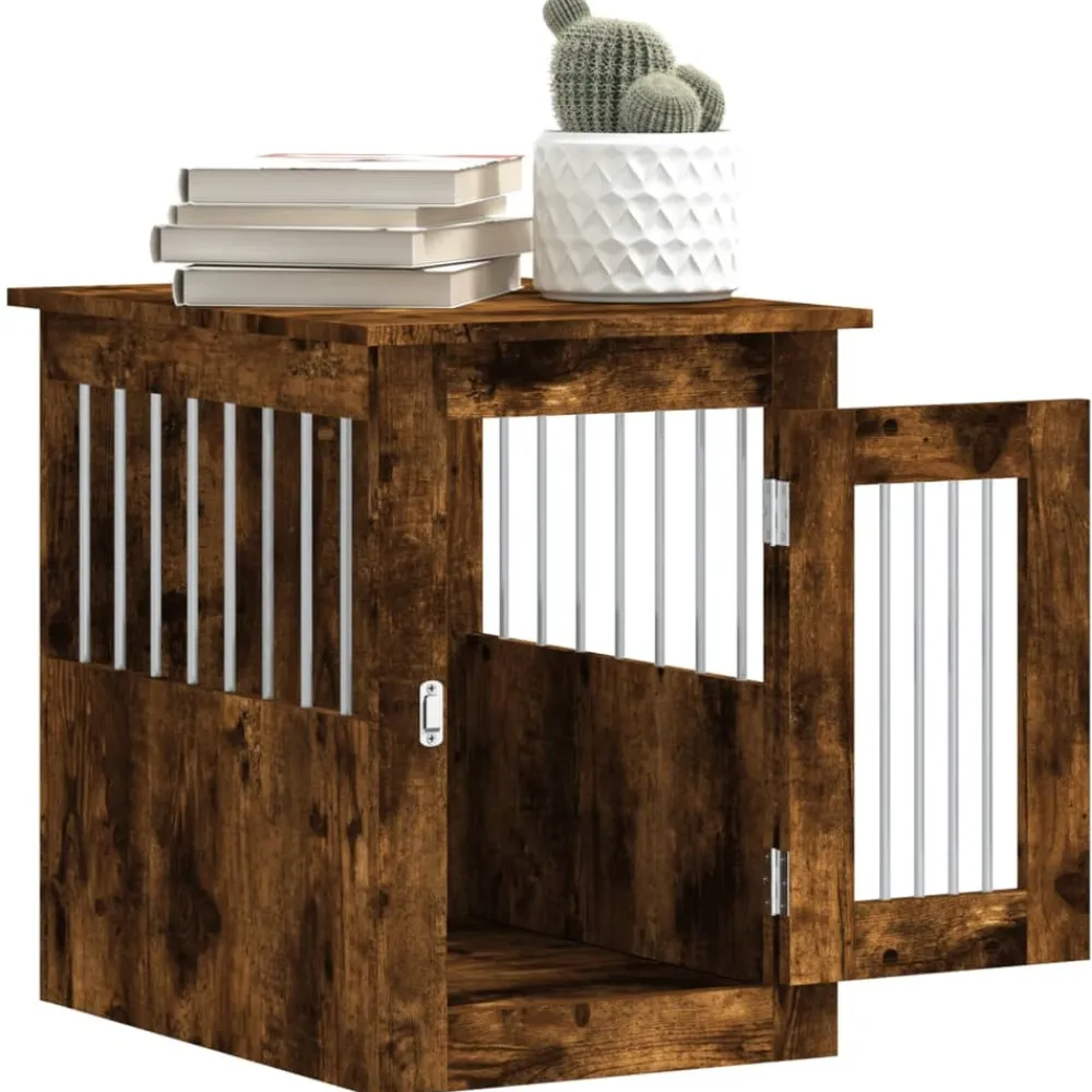 Maison Exclusive - Meuble de cage pour chiens chêne fumé 45x62x59 cm Best