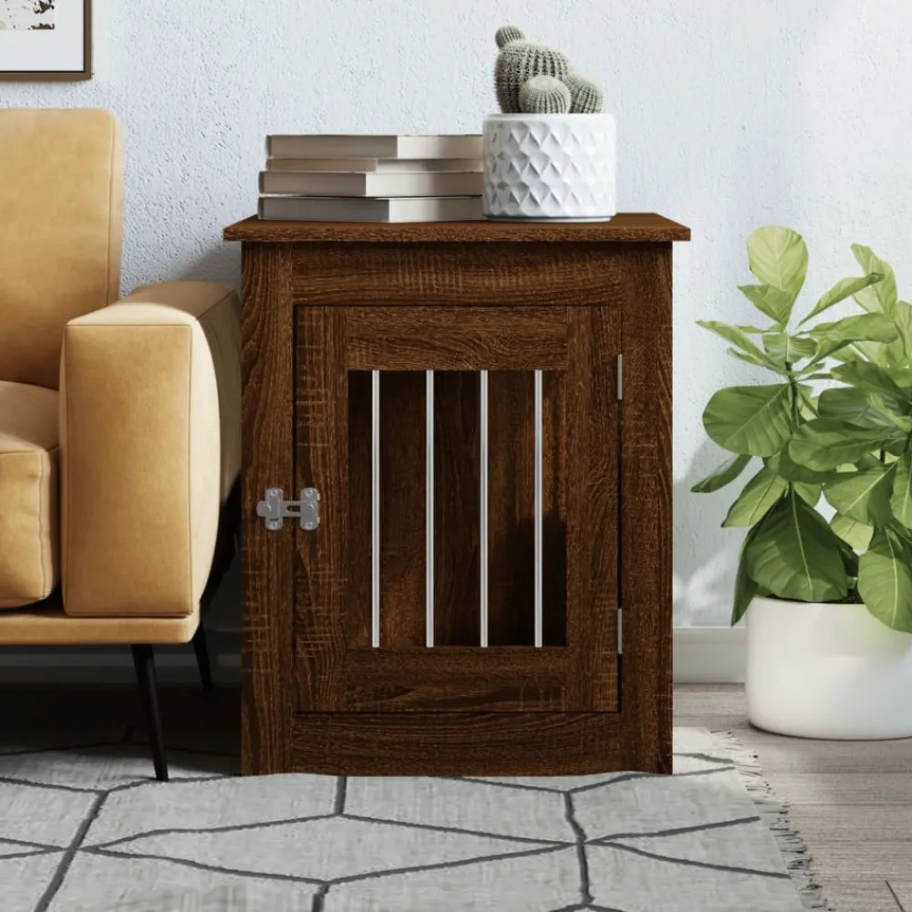 Maison Exclusive - Meuble de cage pour chiens chêne marron 55x75x65 cm Best