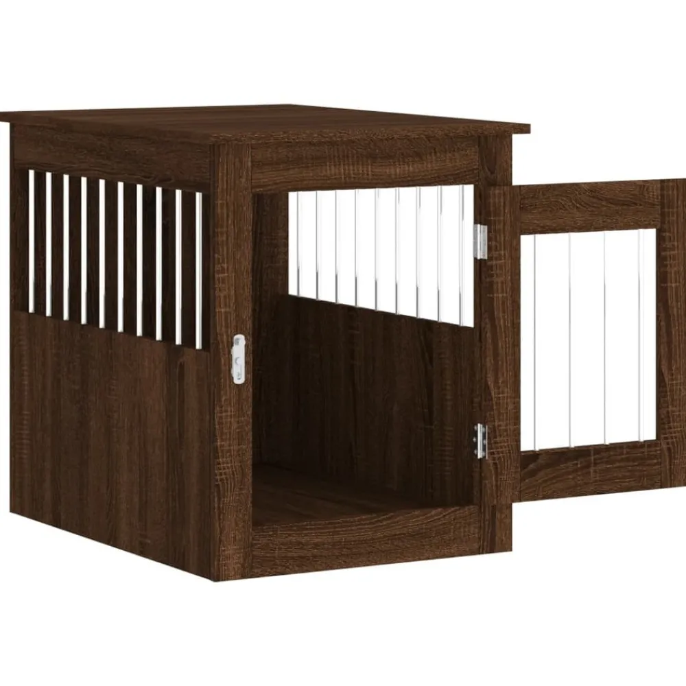 Maison Exclusive - Meuble de cage pour chiens chêne marron 55x75x65 cm Best