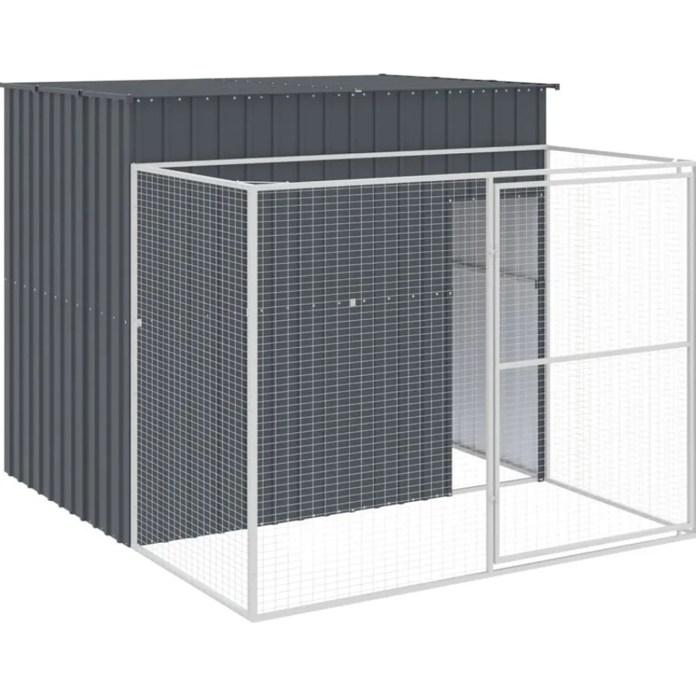 Maison Exclusive - Niche pour chien avec cour anthracite 214x253x181 cm Discount
