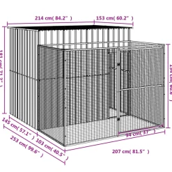 Maison Exclusive - Niche pour chien avec cour anthracite 214x253x181 cm Discount