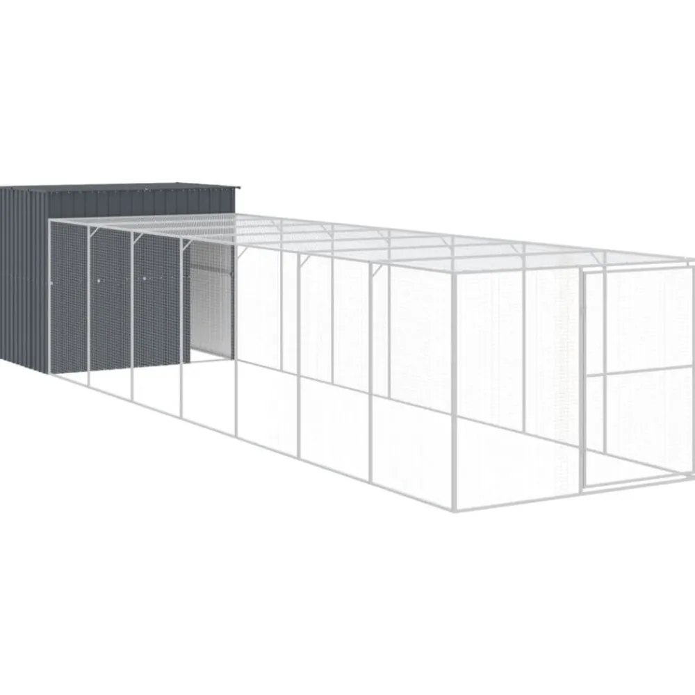 Maison Exclusive Niches, Paniers Et Transports | - Niche pour chien avec cour anthracite 214x865x181 cm