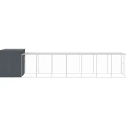 Maison Exclusive Niches, Paniers Et Transports | - Niche pour chien avec cour anthracite 214x865x181 cm