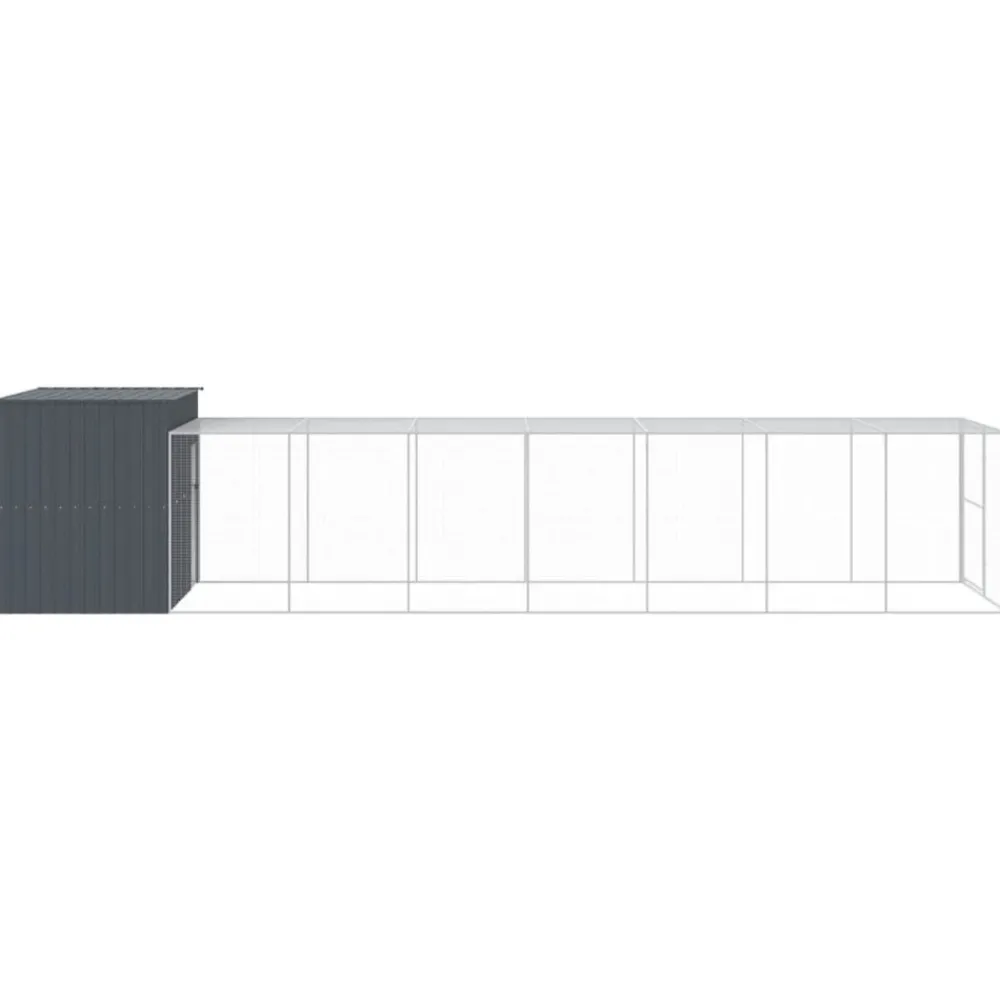Maison Exclusive Niches, Paniers Et Transports | - Niche pour chien avec cour anthracite 214x865x181 cm