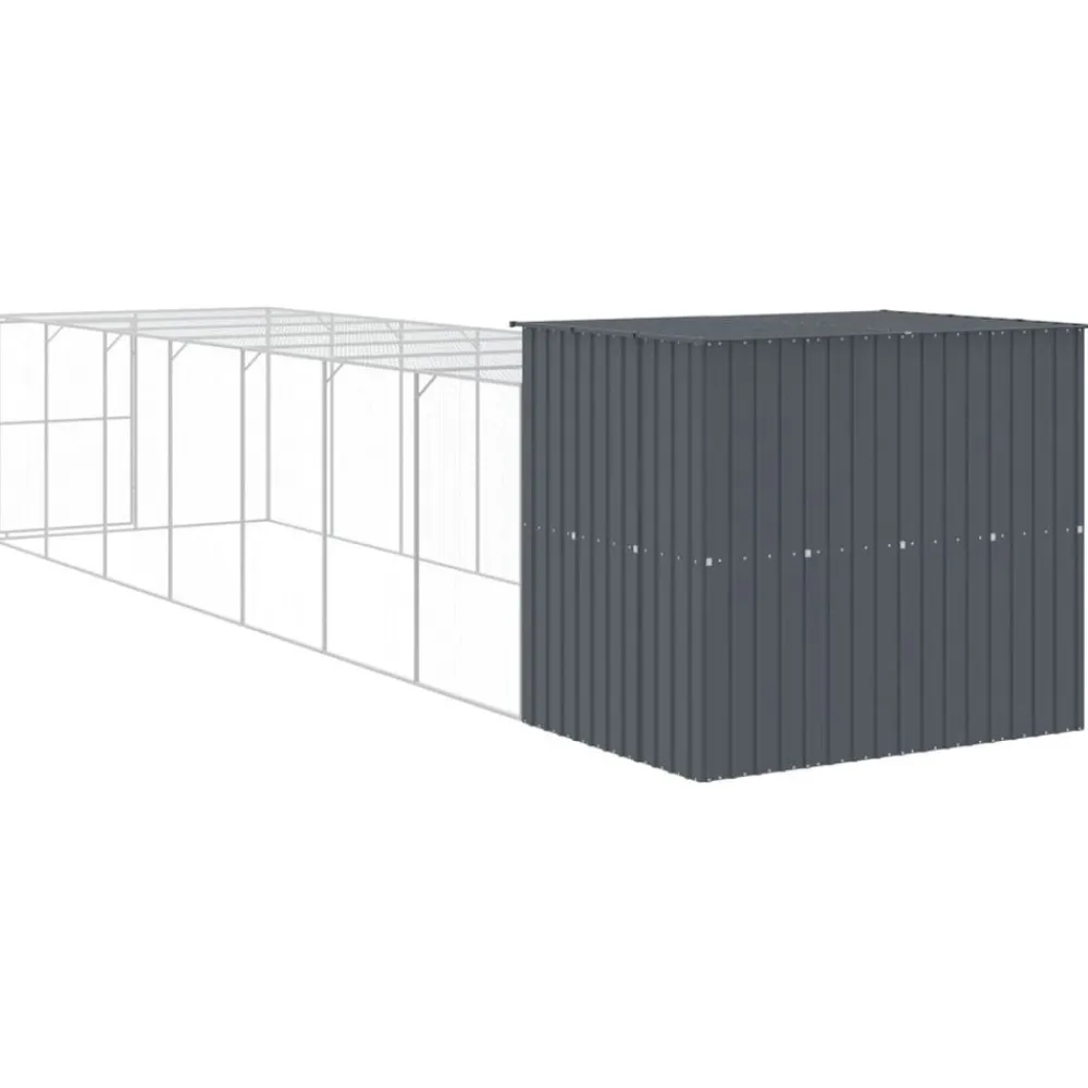 Maison Exclusive Niches, Paniers Et Transports | - Niche pour chien avec cour anthracite 214x865x181 cm