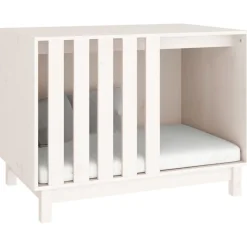 Maison Exclusive Niches, Paniers Et Transports | - Niche pour chien blanc 90x60x67 cm bois de pin massif