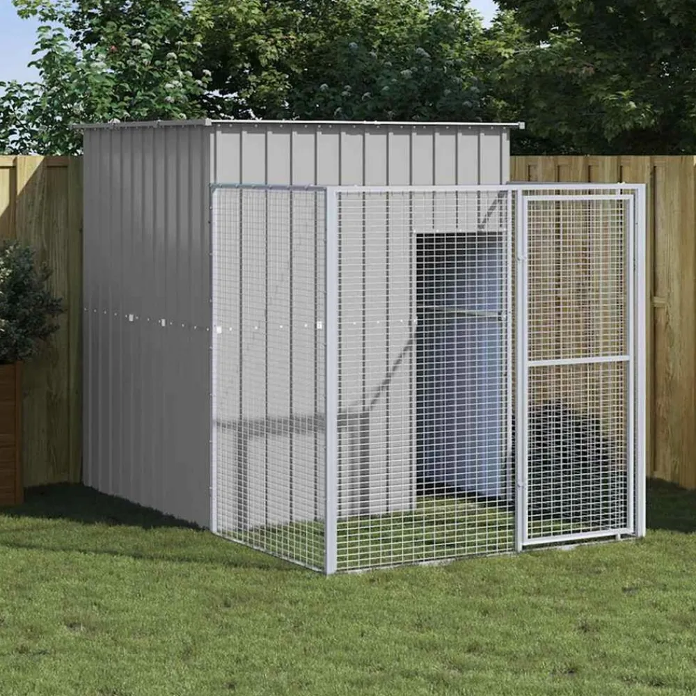 Maison Exclusive Niches, Paniers Et Transports | - Niche pour chien avec cour gris clair 165x251x181 cm