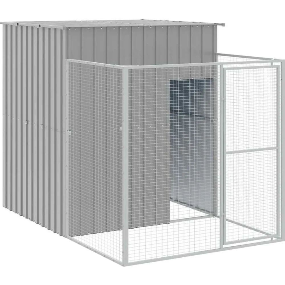 Maison Exclusive Niches, Paniers Et Transports | - Niche pour chien avec cour gris clair 165x251x181 cm