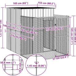 Maison Exclusive Niches, Paniers Et Transports | - Niche pour chien avec cour gris clair 165x251x181 cm