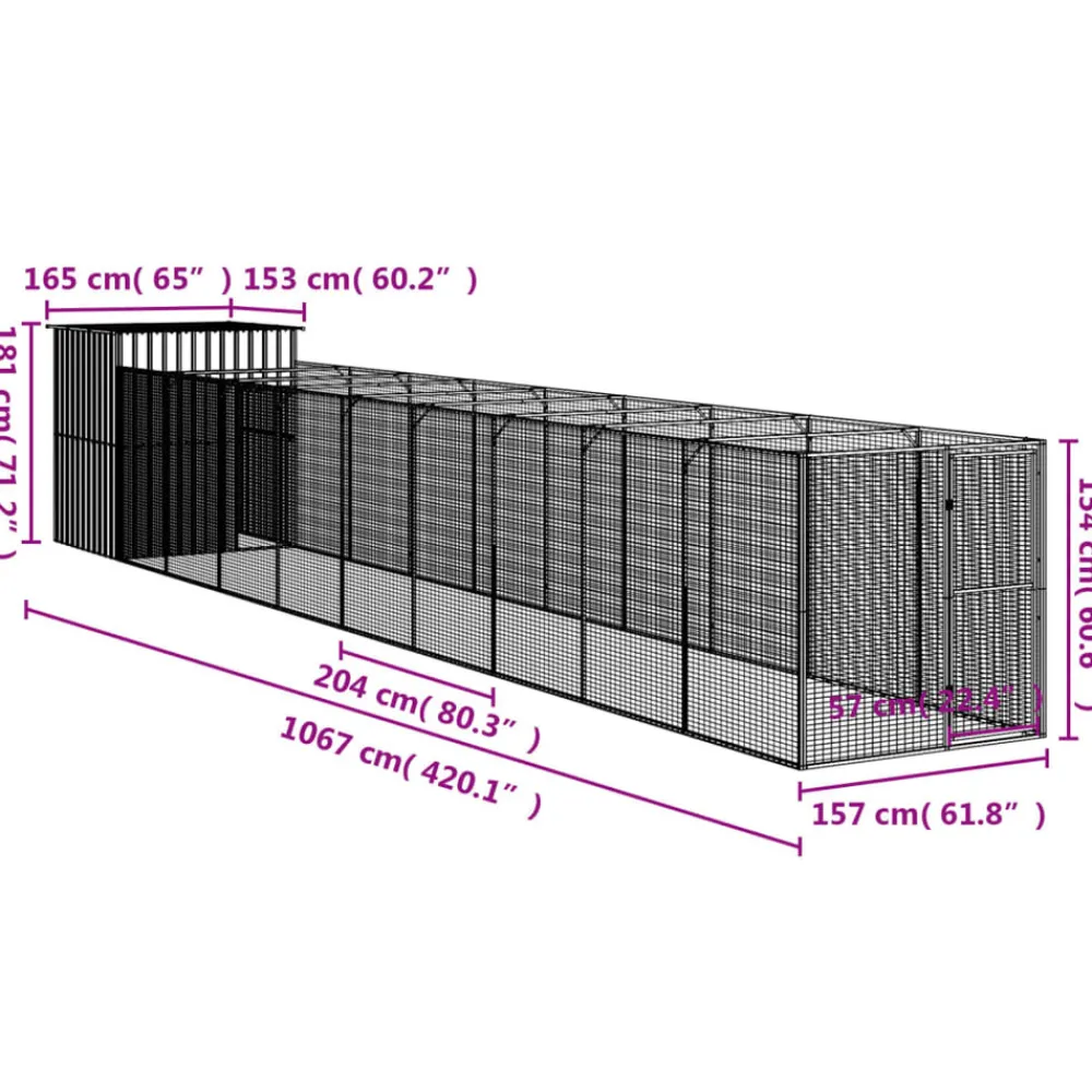 Maison Exclusive - Niche pour chien avec cour gris clair 165x1067x181 cm Sale