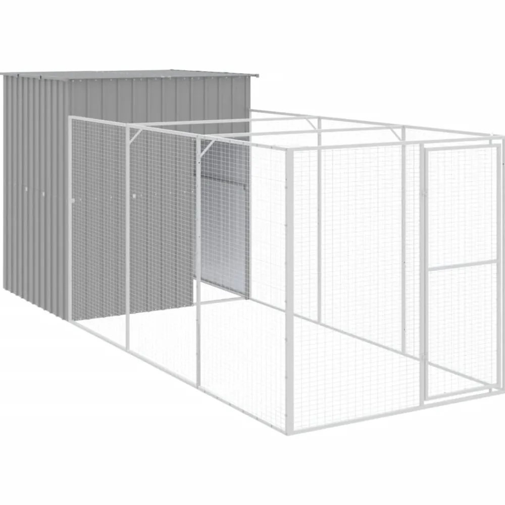 Maison Exclusive Niches, Paniers Et Transports | - Niche pour chien avec cour gris clair 165x455x181 cm
