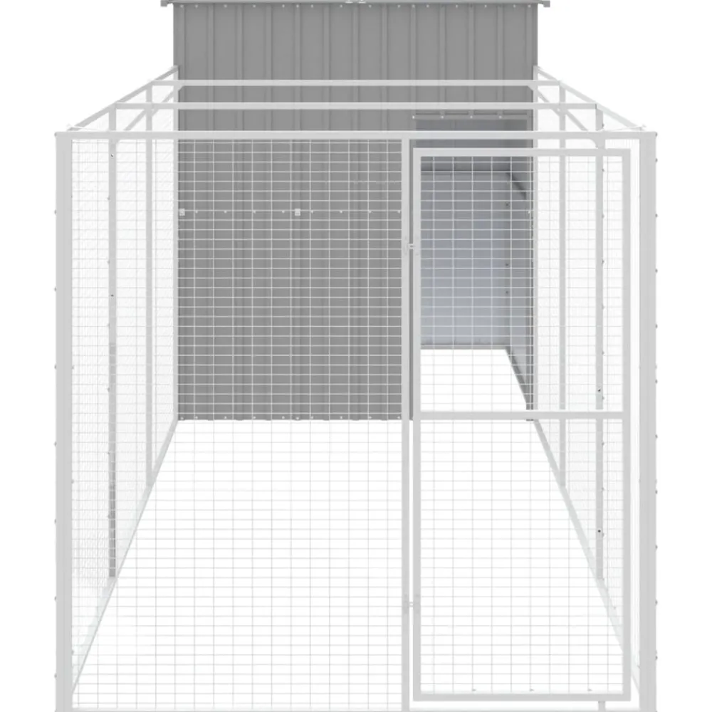 Maison Exclusive Niches, Paniers Et Transports | - Niche pour chien avec cour gris clair 165x455x181 cm