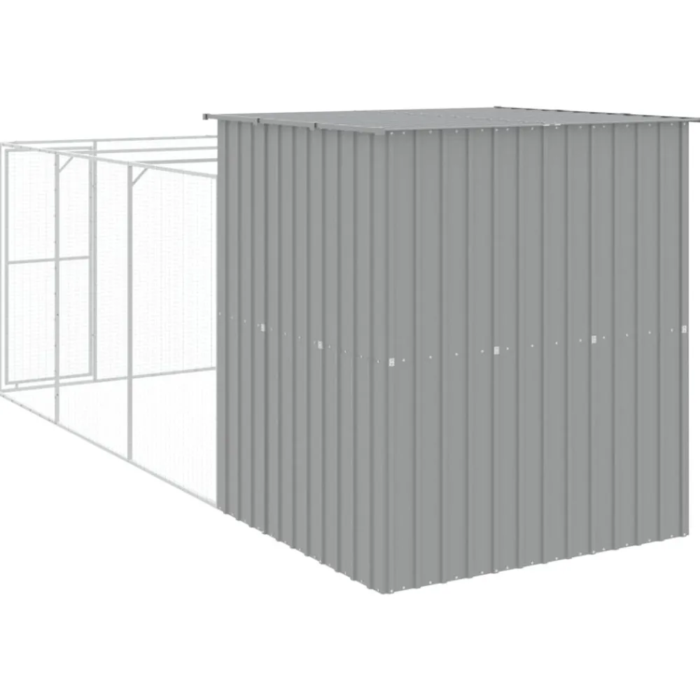 Maison Exclusive Niches, Paniers Et Transports | - Niche pour chien avec cour gris clair 165x455x181 cm