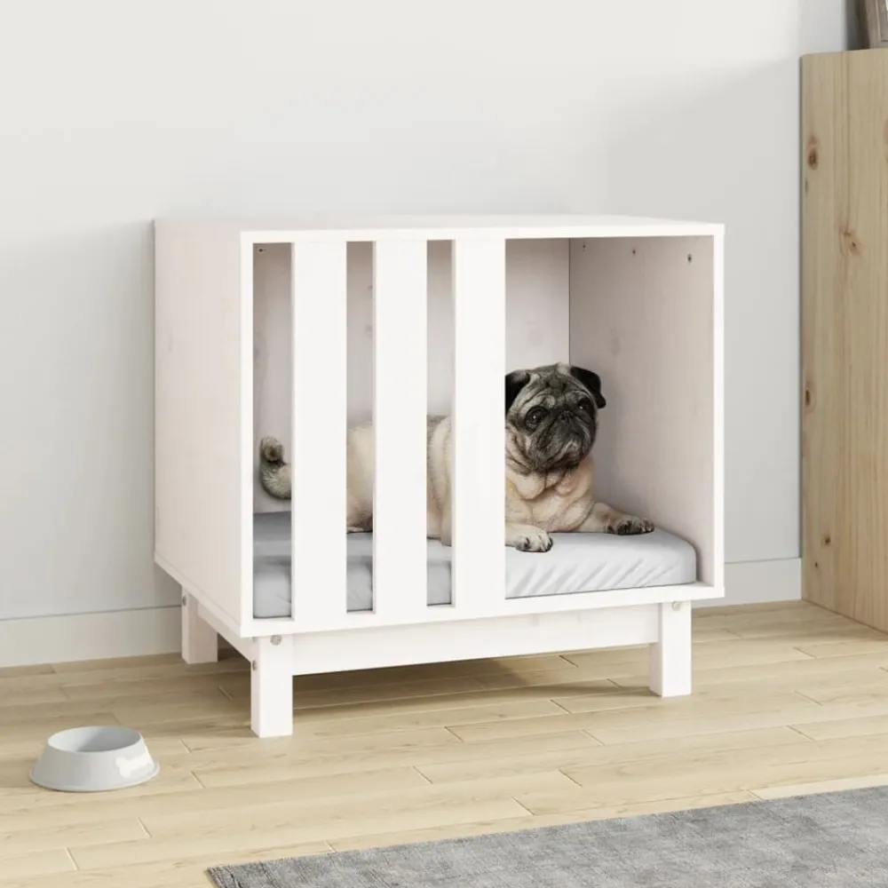 Maison Exclusive - Niche pour chien blanc 60x45x57 cm bois de pin massif Online