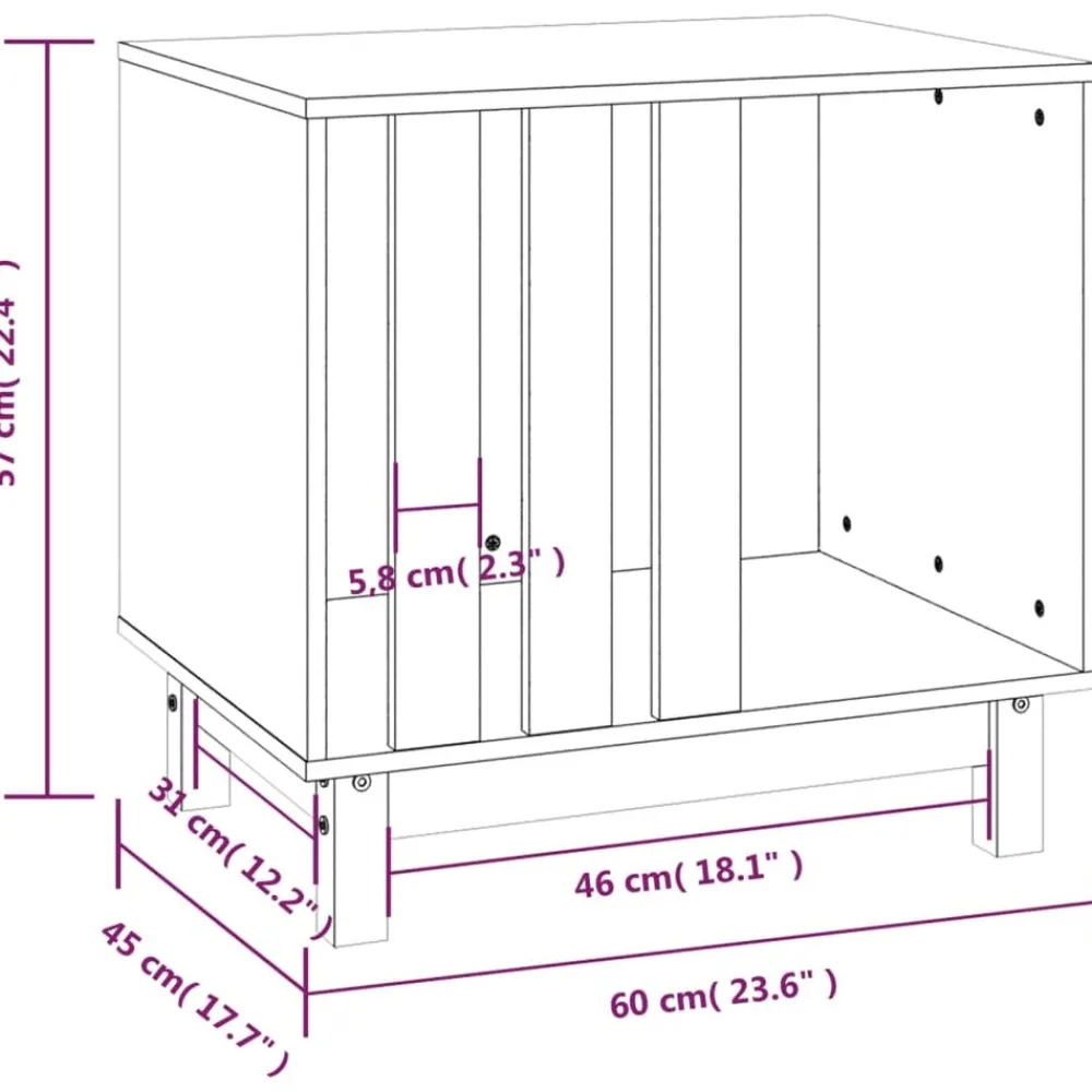 Maison Exclusive - Niche pour chien blanc 60x45x57 cm bois de pin massif Online