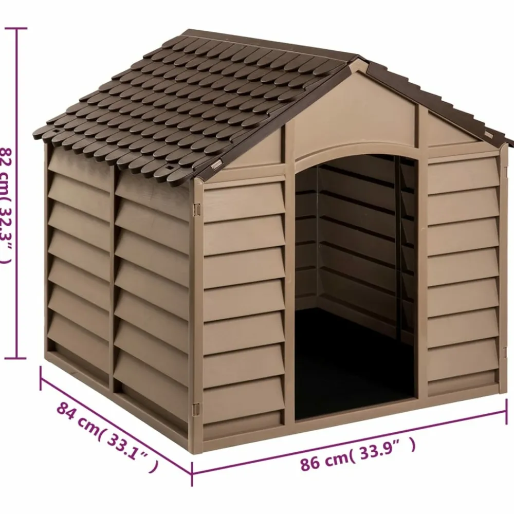 Maison Exclusive Niches, Paniers Et Transports | - Niche pour chien marron 86x84x82 cm polypropylène
