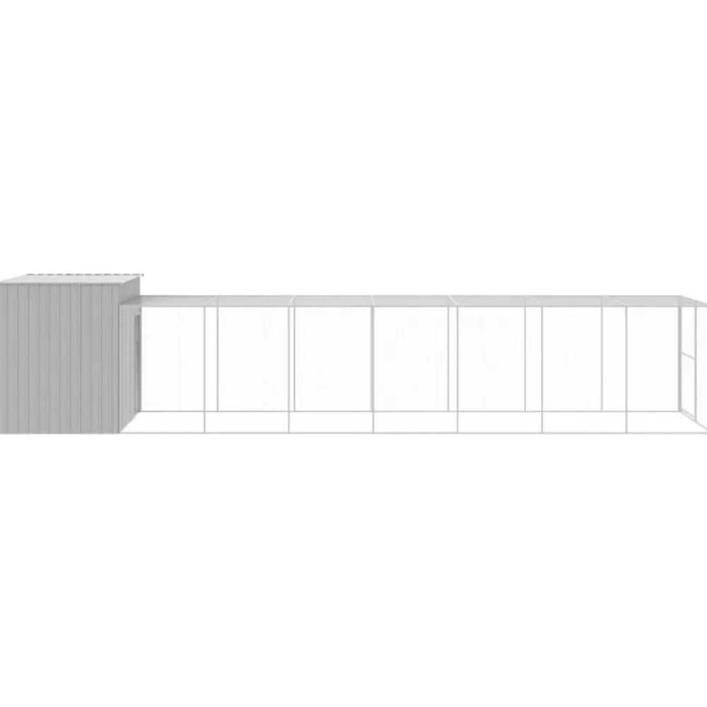 Maison Exclusive Niches, Paniers Et Transports | - Niche pour chien avec cour gris clair 214x865x181 cm
