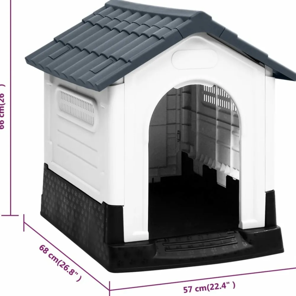 Maison Exclusive Niches, Paniers Et Transports | - Niche pour chien bleu 57x68x66 cm polypropylène