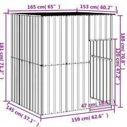 Maison Exclusive Niches, Paniers Et Transports | - Niche pour chien avec cour anthracite 214x1069x181 cm