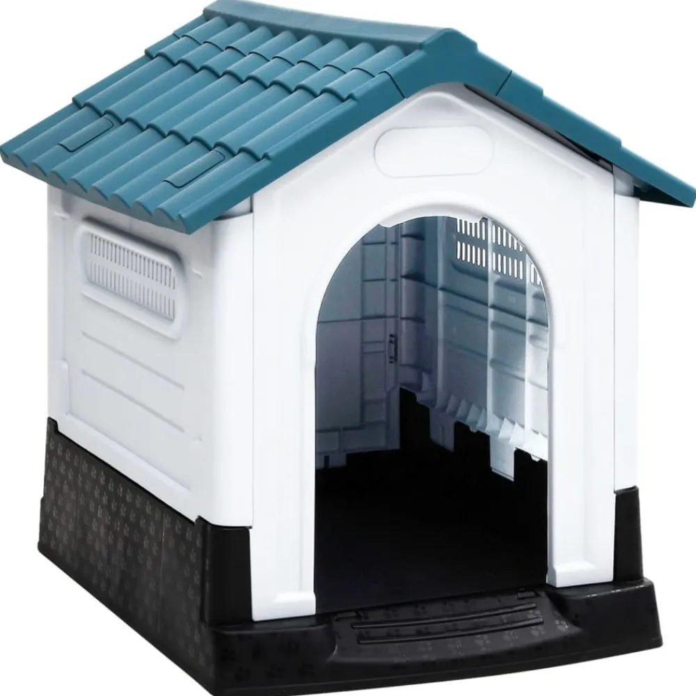 Maison Exclusive Niches, Paniers Et Transports | - Niche pour chien bleu 57x68x66 cm polypropylène