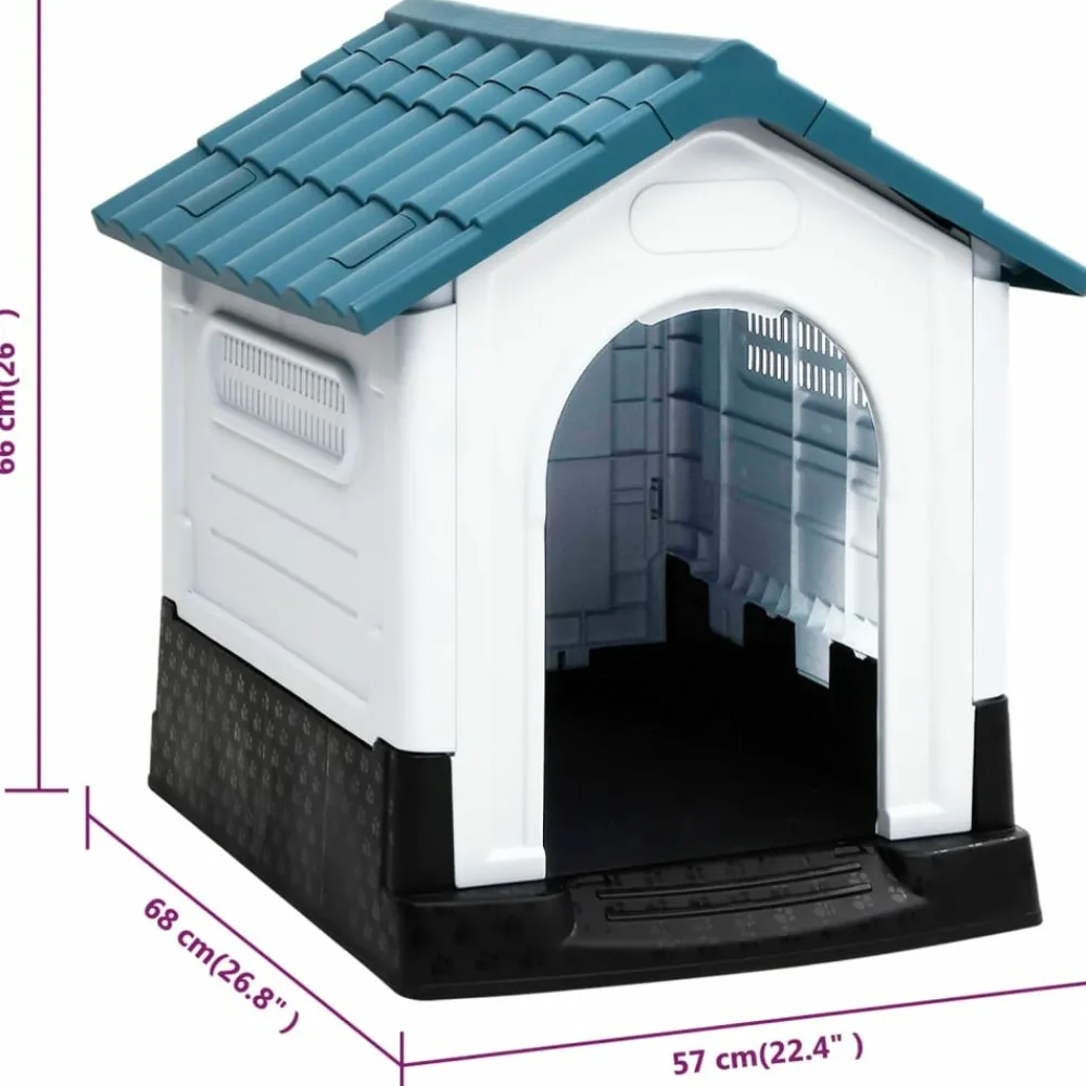 Maison Exclusive Niches, Paniers Et Transports | - Niche pour chien bleu 57x68x66 cm polypropylène