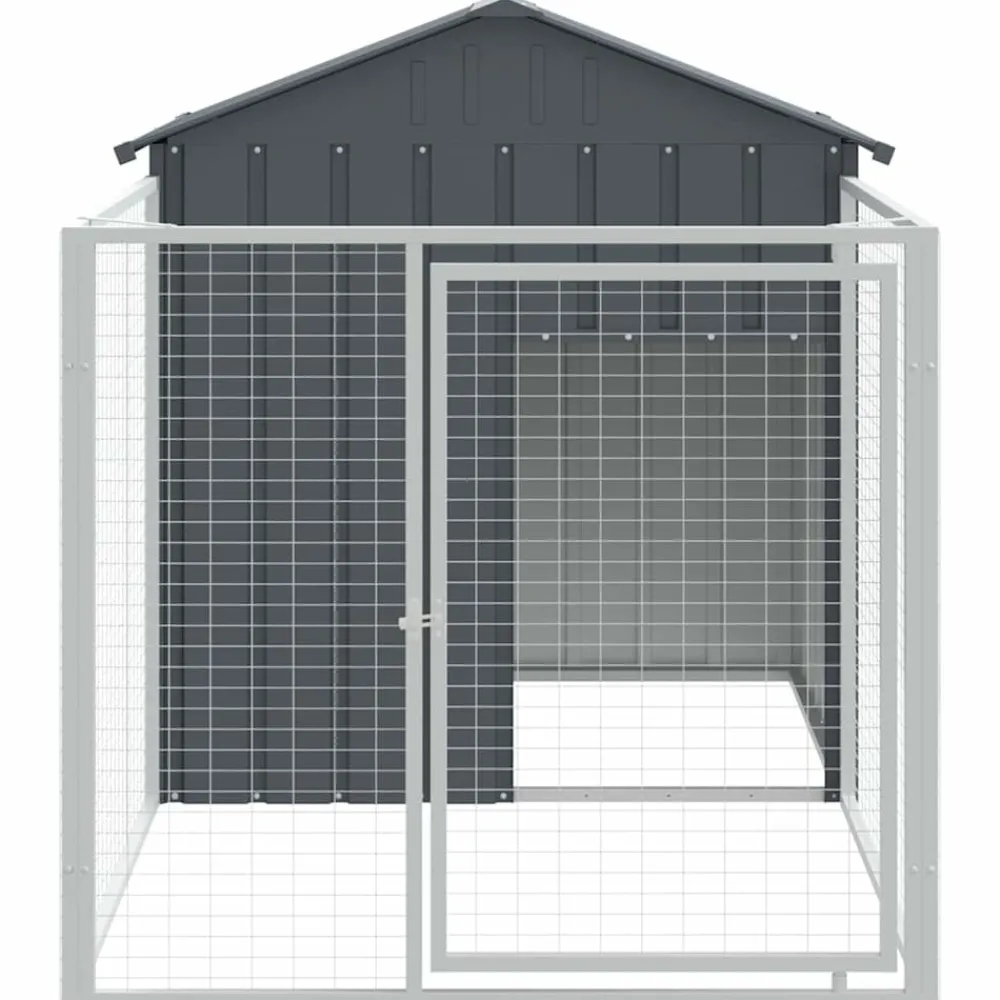 Maison Exclusive Niches, Paniers Et Transports | - Niche pour chien avec cour anthracite 117x201x123 cm