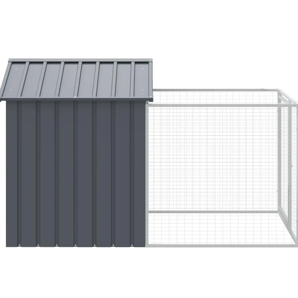 Maison Exclusive Niches, Paniers Et Transports | - Niche pour chien avec cour anthracite 117x201x123 cm