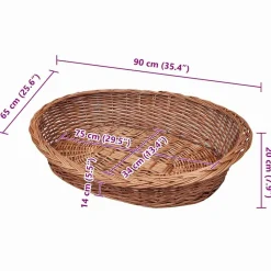 Maison Exclusive Niches, Paniers Et Transports | - Panier/lit pour animaux de compagnie naturel 90 cm
