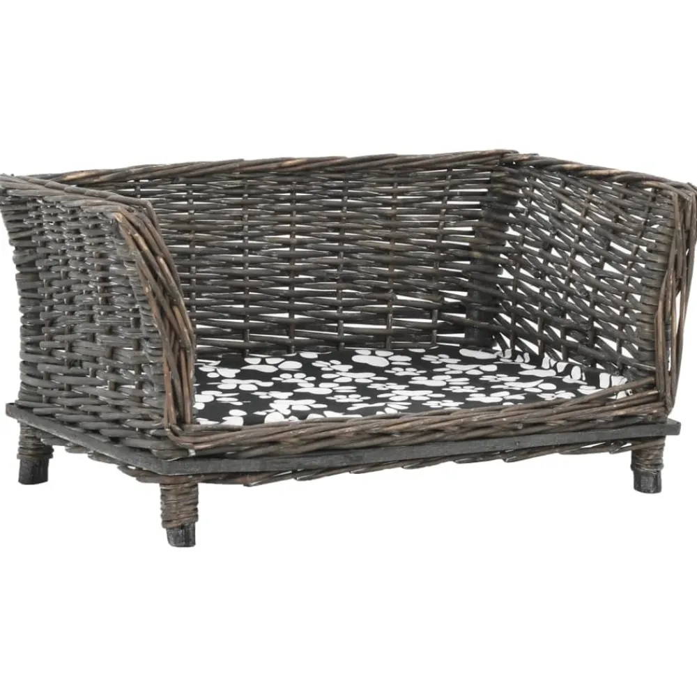 Maison Exclusive - Panier pour chiens avec coussin gris 50x33x30 cm saule naturel Outlet