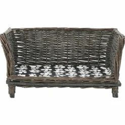 Maison Exclusive - Panier pour chiens avec coussin gris 50x33x30 cm saule naturel Outlet