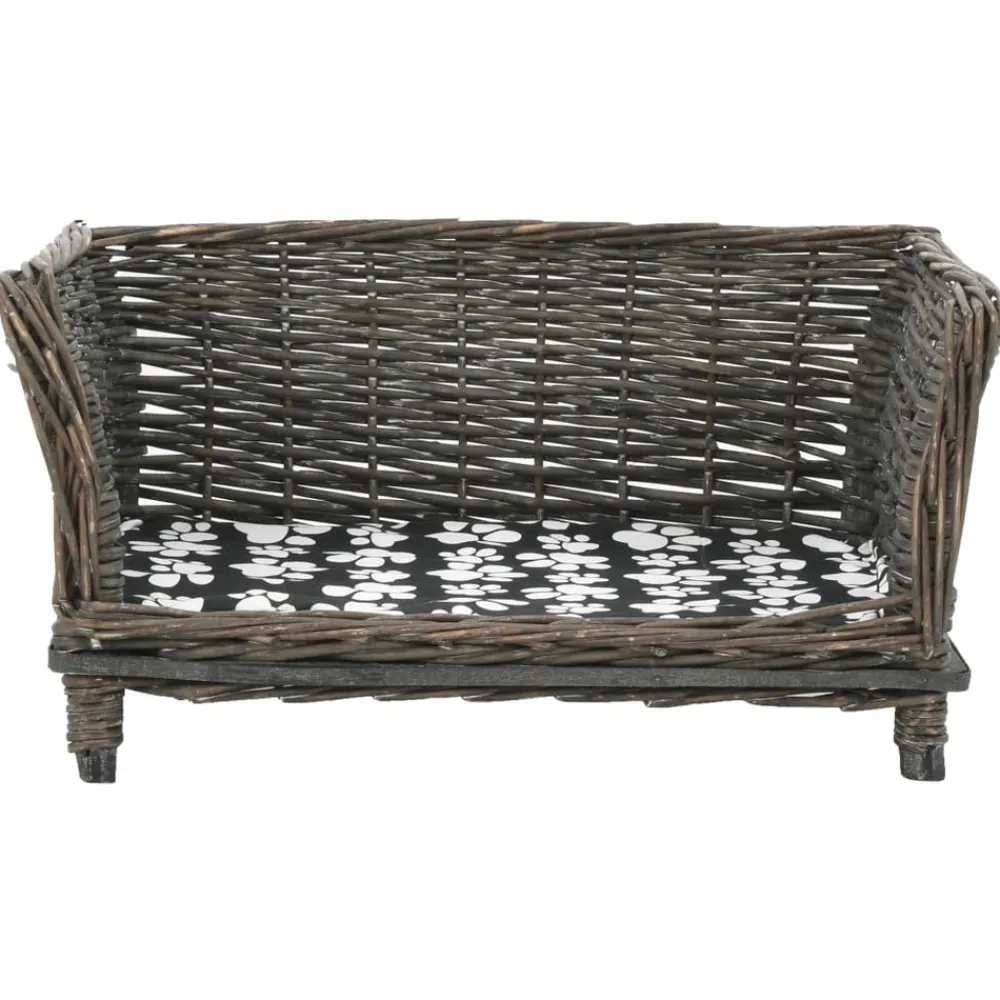 Maison Exclusive - Panier pour chiens avec coussin gris 50x33x30 cm saule naturel Outlet