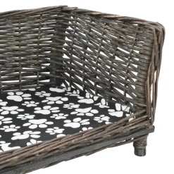 Maison Exclusive - Panier pour chiens avec coussin gris 50x33x30 cm saule naturel Outlet