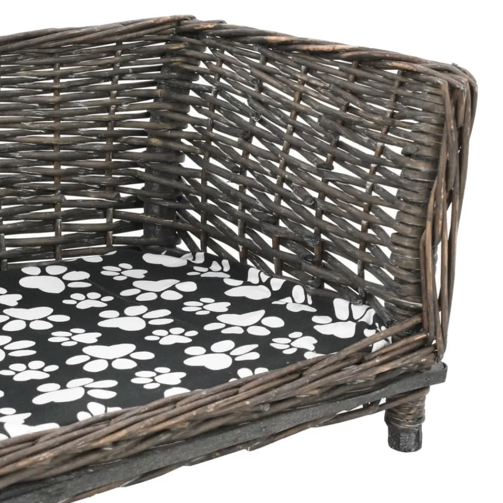 Maison Exclusive - Panier pour chiens avec coussin gris 50x33x30 cm saule naturel Outlet