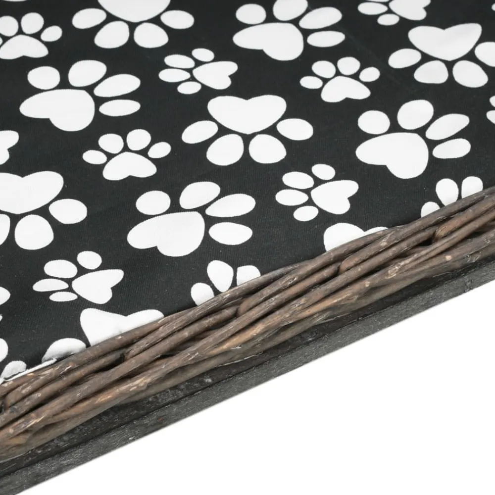 Maison Exclusive - Panier pour chiens avec coussin gris 50x33x30 cm saule naturel Outlet
