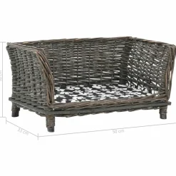 Maison Exclusive - Panier pour chiens avec coussin gris 50x33x30 cm saule naturel Outlet