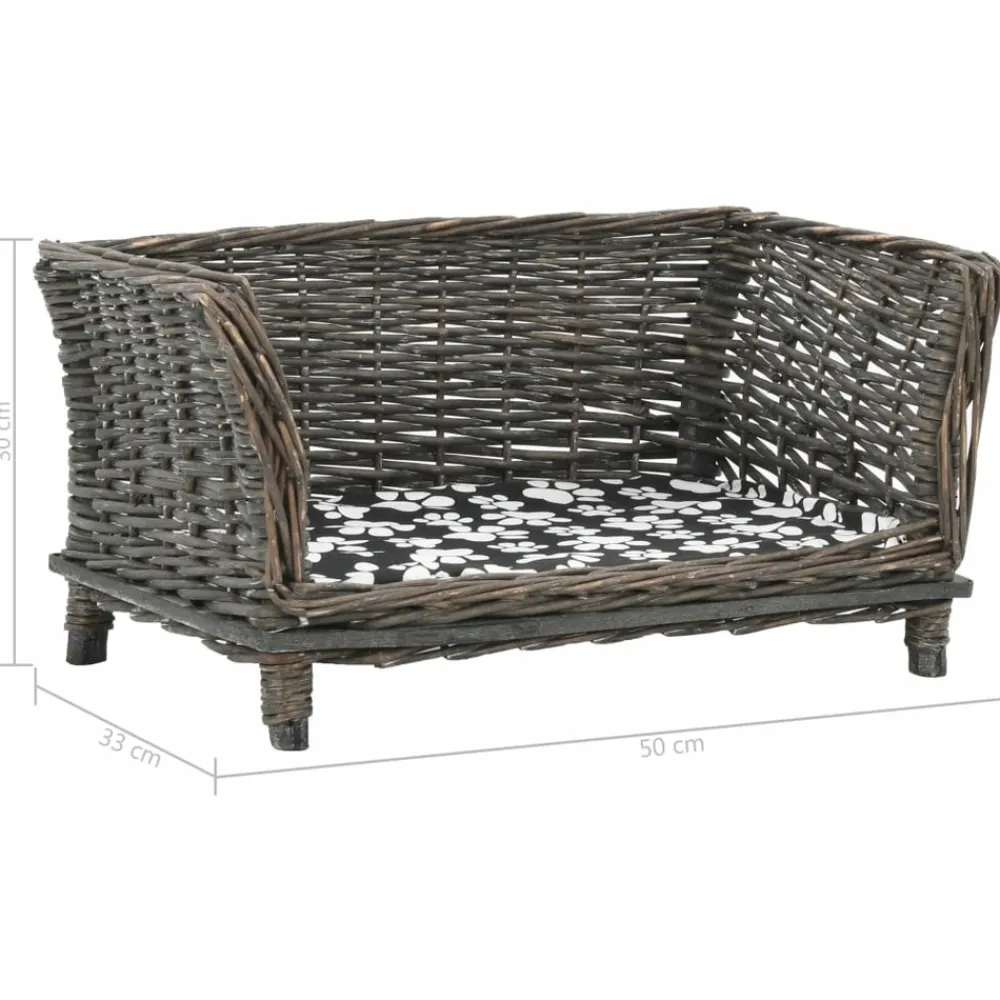 Maison Exclusive - Panier pour chiens avec coussin gris 50x33x30 cm saule naturel Outlet