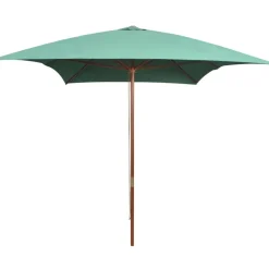 Maison Exclusive Parasols, Voiles D’Ombrage | - Parasol avec poteau en bois 200 x 300 cm vert