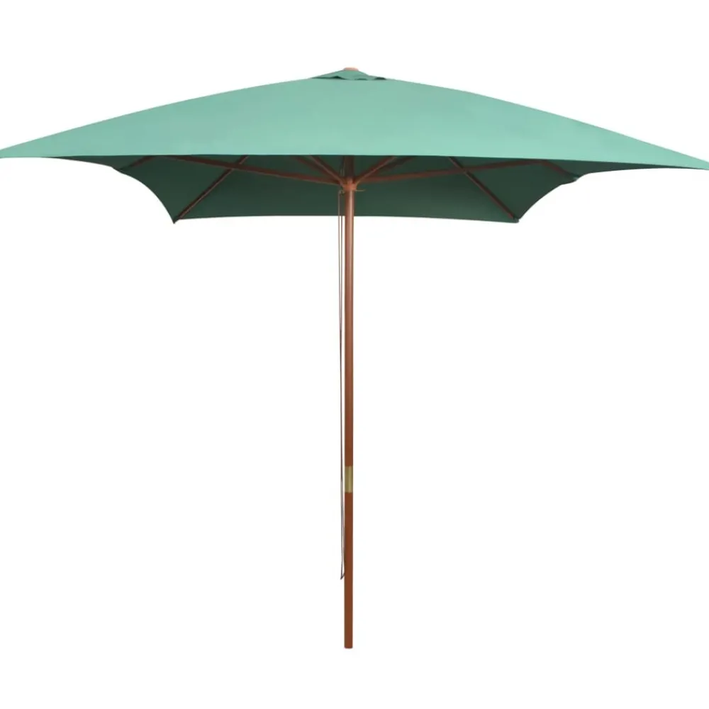 Maison Exclusive Parasols, Voiles D’Ombrage | - Parasol avec poteau en bois 200 x 300 cm vert
